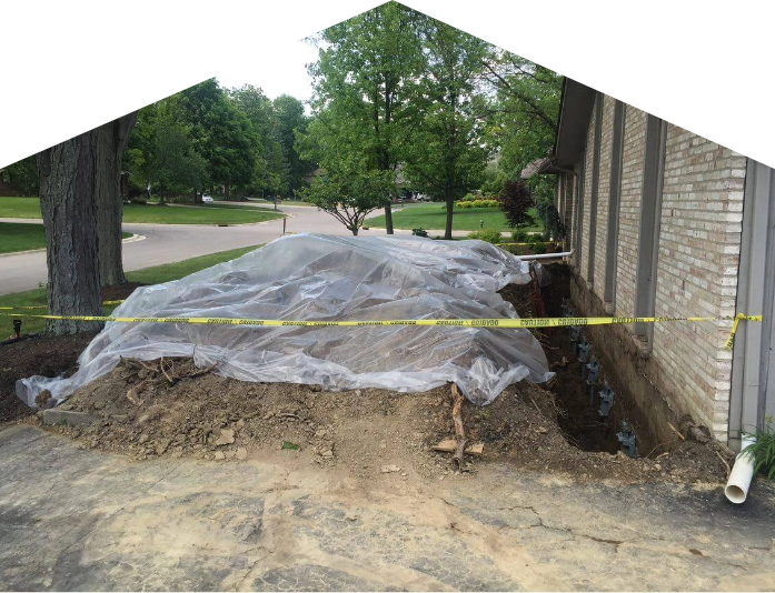 Exposed foundation of a home | Project Financing | Area Waterproofing & Concrete