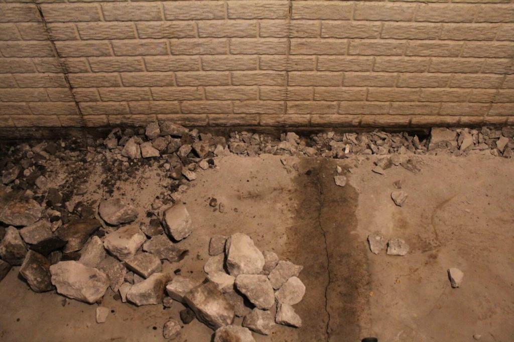 Broken up basement floor | Interior Waterproofing | Area Waterproofing