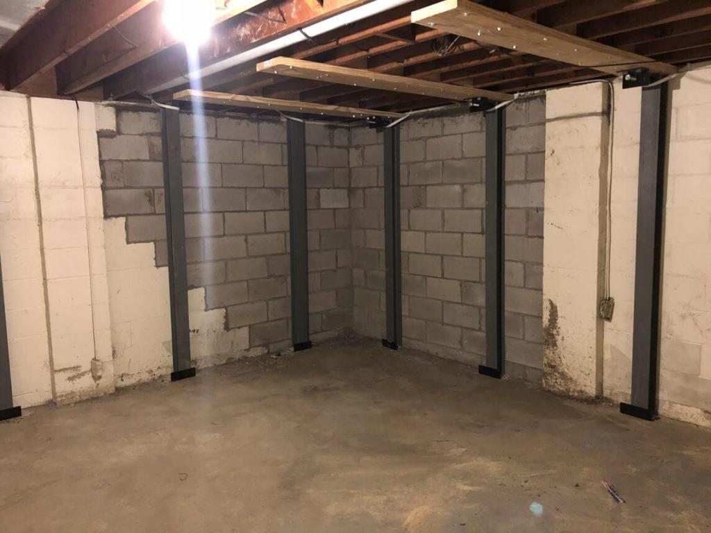 Basement Wall Rebuilt With I Beams | Wall Reinforcements | Reinforce Basement Walls | Area Waterproofing